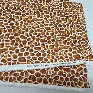 Fat Quarter Quilt Craft Fabric Around The World Giraffe Cotton 18x22"